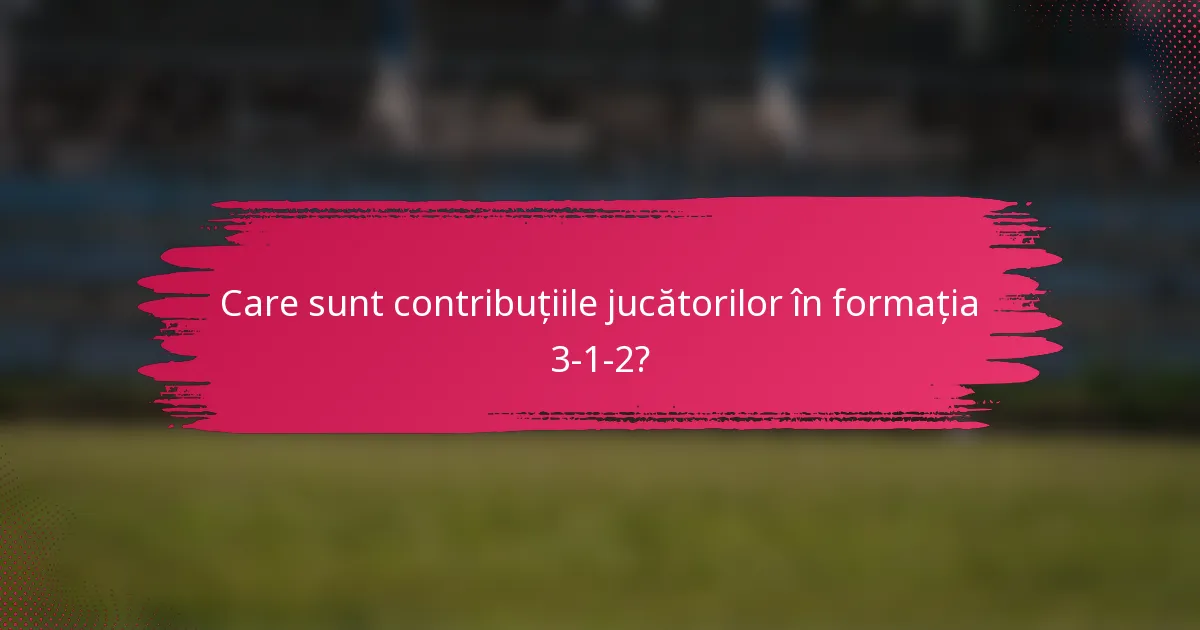Care sunt contribuțiile jucătorilor în formația 3-1-2?