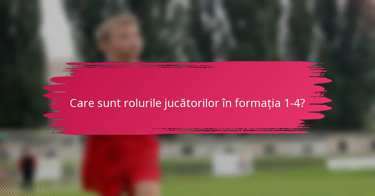 Care sunt rolurile jucătorilor în formația 1-4?