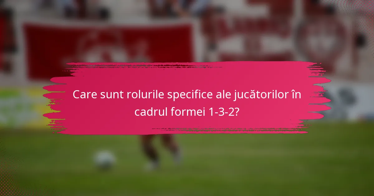 Care sunt rolurile specifice ale jucătorilor în cadrul formei 1-3-2?