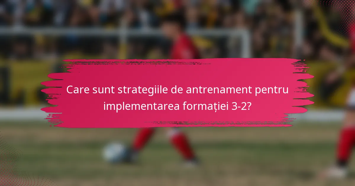 Care sunt strategiile de antrenament pentru implementarea formației 3-2?