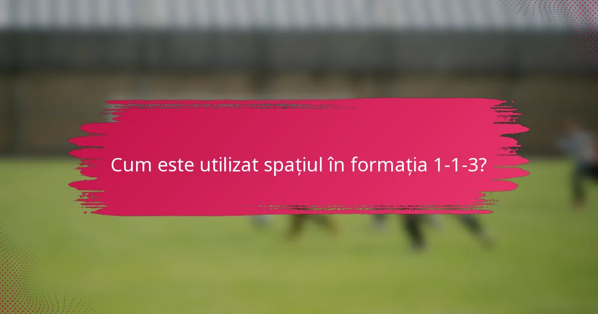 Cum este utilizat spațiul în formația 1-1-3?