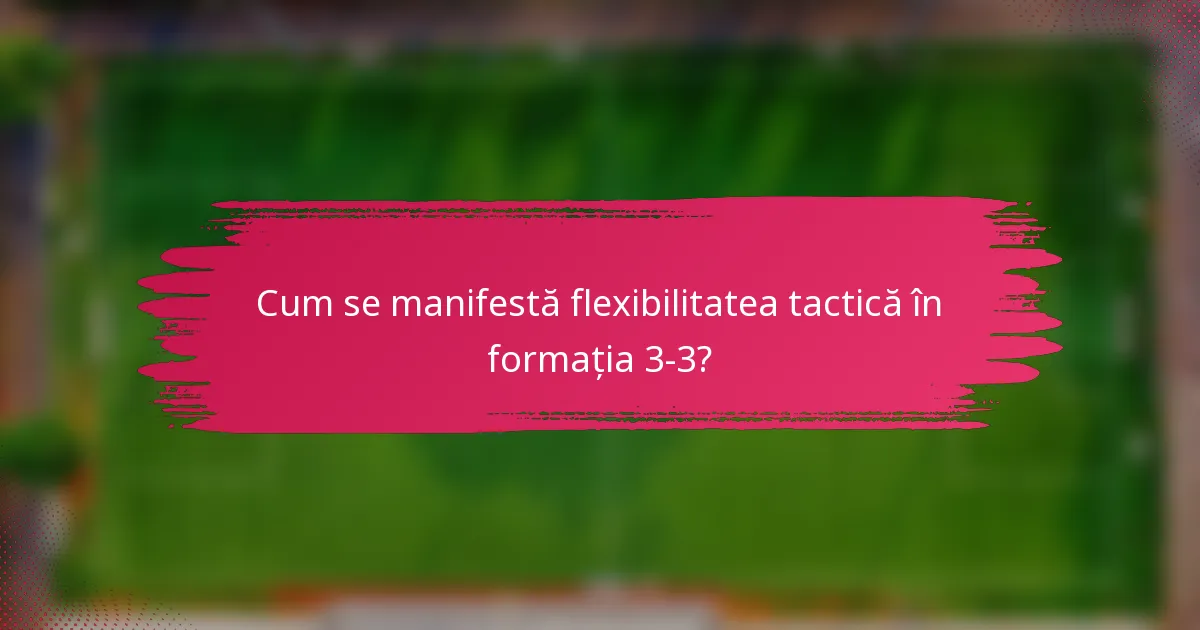 Cum se manifestă flexibilitatea tactică în formația 3-3?