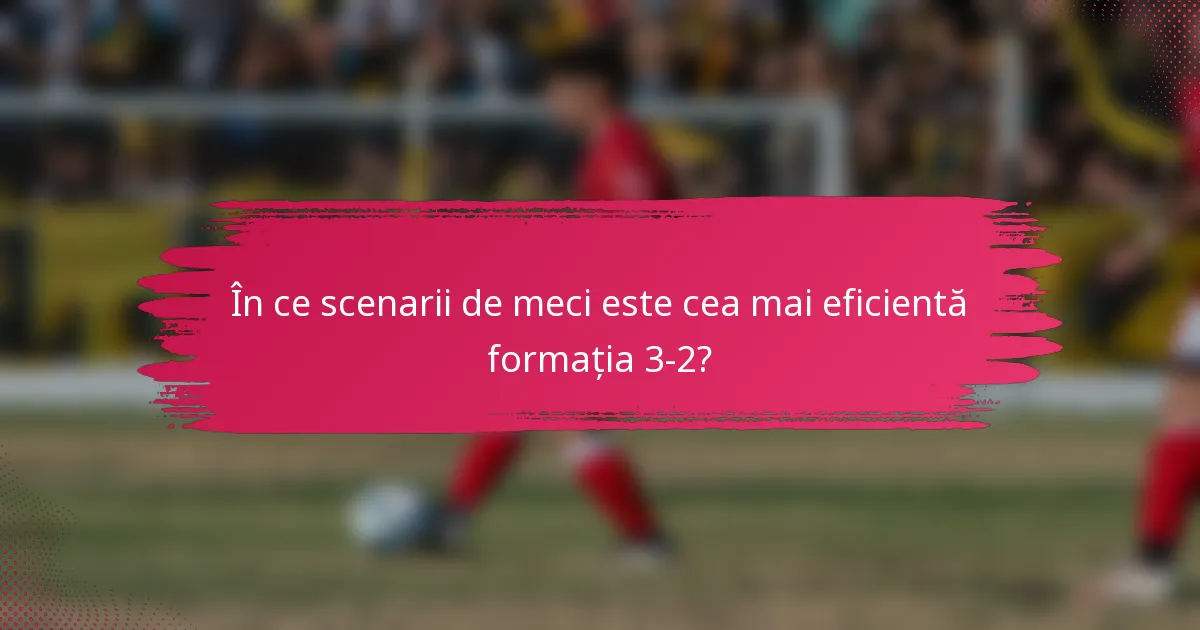 În ce scenarii de meci este cea mai eficientă formația 3-2?